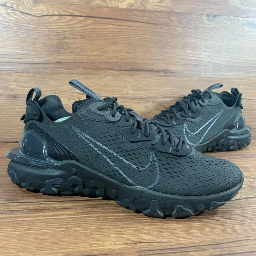 Nike React Vision Triple Black Sneakers Men’s Size 12.5